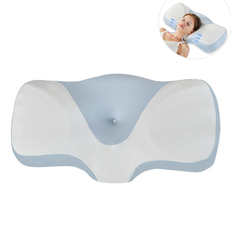 Oreiller orthopédique pour colonne cervicale rebond lent en mousse à mémoire de forme-gris