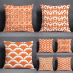 coussin décoratif orange pour canapé