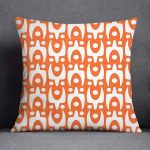 housse de coussin canapé décoratif motifs orange