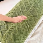 housse de coussin flanelle verte tête de lit