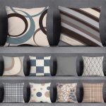 housse de coussin motifs géométriques nordiques