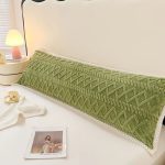 longue housse de coussin tête de lit en flanelle vert